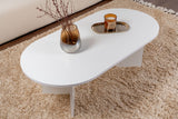 Coffee tables - Coffee table white melamine arc shape Koda 119x60 cm - Dimehouse