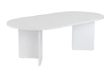 Coffee tables - Coffee table white melamine arc shape Koda 119x60 cm - Dimehouse