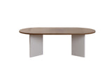 Coffee tables - Coffee table walnut white melamine arc shape Koda 119x60 cm - Dimehouse