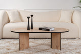 Coffee tables - Coffee table oak black melamine arc shape Koda 119x60 cm - Dimehouse