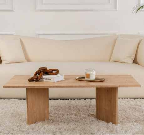 Coffee tables - Rectangular Coffee Table Siban Sapphire Oak look - 119x60 cm - Dimehouse