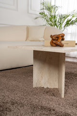 Coffee tables - Rectangular coffee table travertine melamine Sabin 119x60 cm - Dimehouse