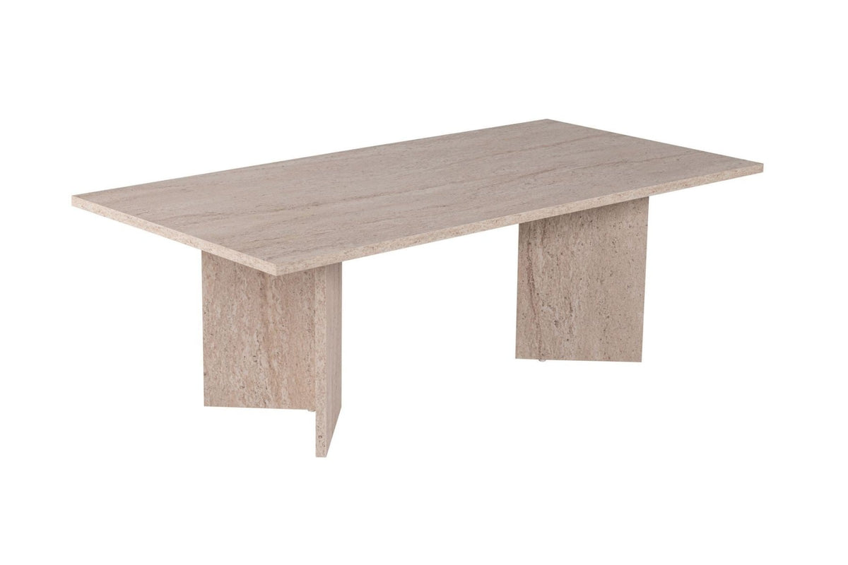 Coffee tables - Rectangular coffee table travertine melamine Sabin 119x60 cm - Dimehouse
