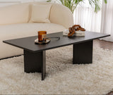 Coffee tables - Rectangular Coffee Table Siban Black wood look - 119x60 cm - Dimehouse
