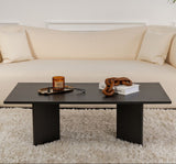 Coffee tables - Rectangular Coffee Table Siban Black wood look - 119x60 cm - Dimehouse