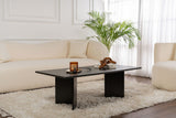Coffee tables - Rectangular Coffee Table Siban Black wood look - 119x60 cm - Dimehouse