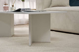 Coffee tables - Rectangular coffee table white melamine Sabin 119x60 cm - Dimehouse