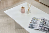 Coffee tables - Rectangular coffee table white melamine Sabin 119x60 cm - Dimehouse