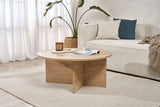 Coffee tables - Round coffee table Oak melamine - 90x90x40 cm - Dakota - Dimehouse