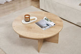 Coffee tables - Round coffee table Oak melamine - 90x90x40 cm - Dakota - Dimehouse