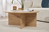 Coffee tables - Round coffee table Oak melamine - 90x90x40 cm - Dakota - Dimehouse