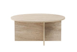 Coffee tables - Round coffee table Travertine melamine - 90x90x40 cm - Dakota - Dimehouse