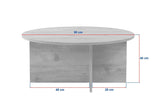 Coffee tables - Round coffee table Travertine melamine - 90x90x40 cm - Dakota - Dimehouse