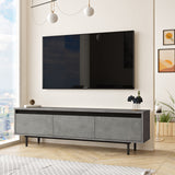 TV Furniture - TV Furniture Maya Silver Black Melamine 160x45.2x35.5 cm - Dimehouse