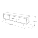 TV Furniture - TV Furniture Maya Silver Black Melamine 160x45.2x35.5 cm - Dimehouse