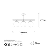 Hanging lamps - Hanging lamp 3 - light Bronze-colored Metal - Dimehouse