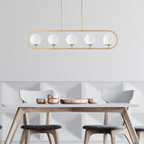 Hanging lamps - Hanging lamp 5 - lights Gold Beige Glass Lucent - Dimehouse