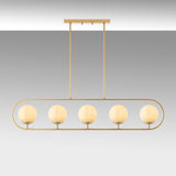 Hanging lamps - Hanging lamp 5 - lights Gold Beige Glass Lucent - Dimehouse