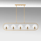 Hanging lamps - Hanging lamp 5 - lights Gold Clear Glass Lucent - Dimehouse