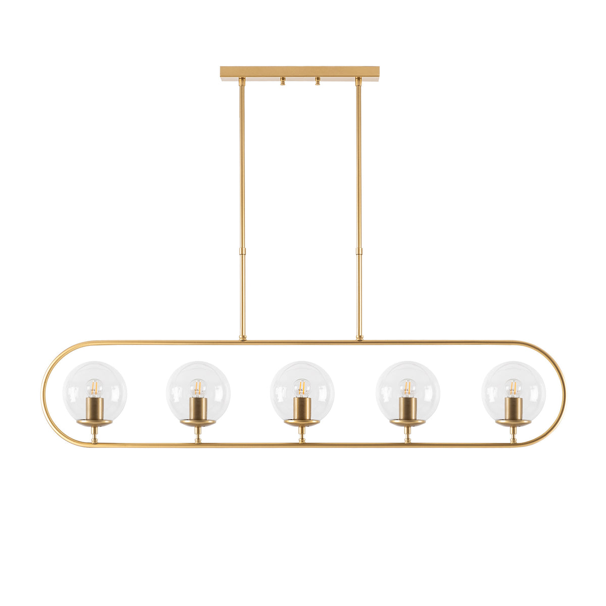 Hanging lamps - Hanging lamp 5 - lights Gold Clear Glass Lucent - Dimehouse