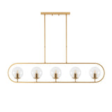 Hanging lamps - Hanging lamp 5 - lights Gold Clear Glass Lucent - Dimehouse
