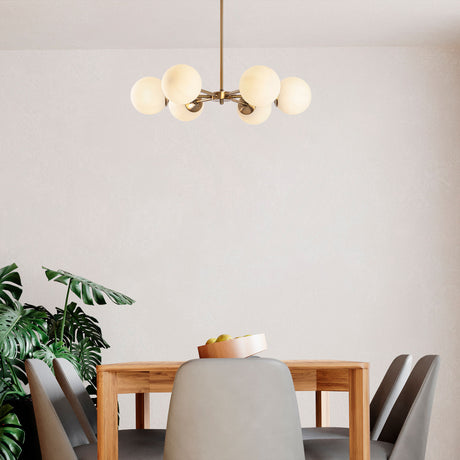 Hanging lamps - Hanging lamp 6 - light Bronze colored with White Shade Metal Flint - Dimehouse