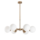 Hanging lamps - Hanging lamp 6 - light Bronze colored with White Shade Metal Flint - Dimehouse