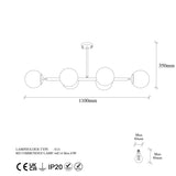 Hanging lamps - Hanging lamp 6 - light Bronze-colored Glass Radiance - Dimehouse