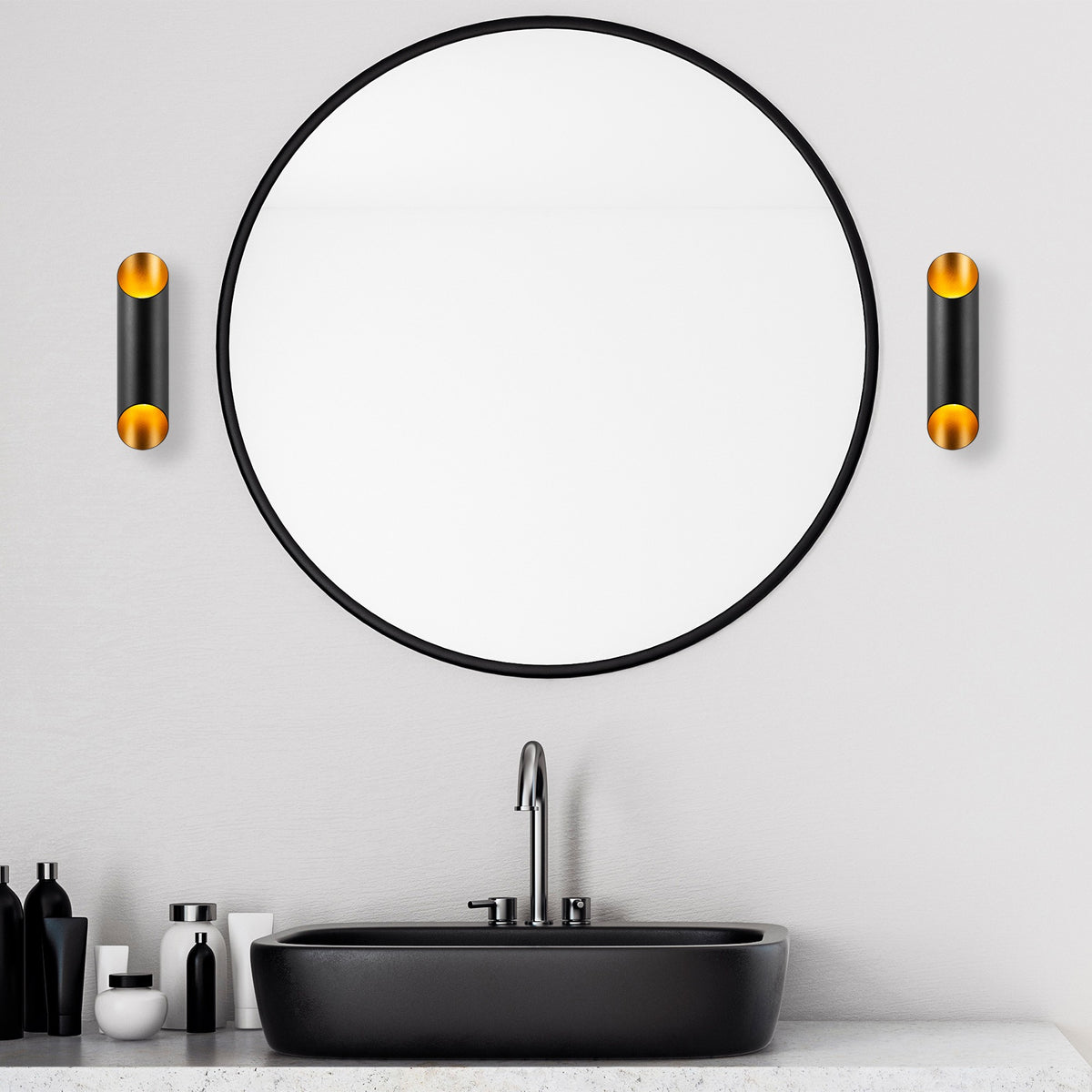 Wall lamps - Wall lamp Black Gold Metal Juniper - Dimehouse