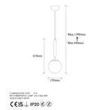 Hanging lamps - Hanging lamp 1 - light Gold Glass Cascade - Dimehouse