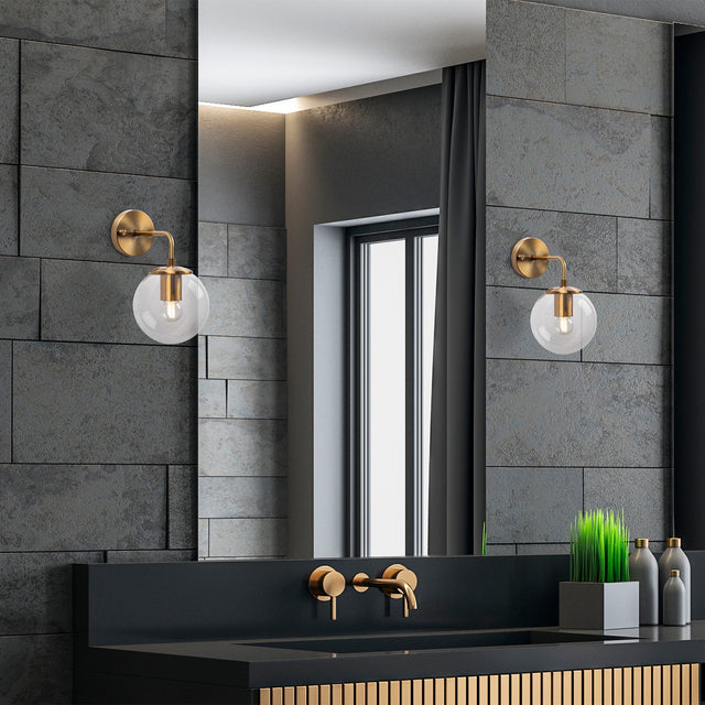 Wall lamps - Wall lamp Bronze-colored Clear Glass Brim - Dimehouse