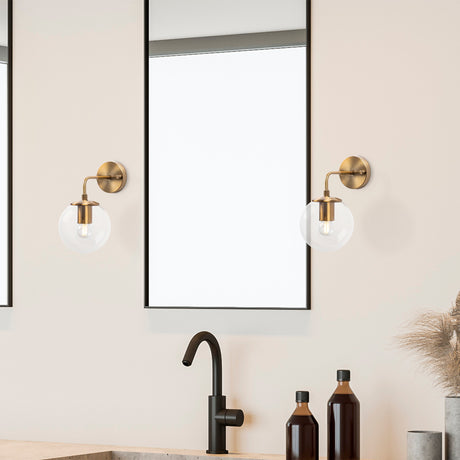 Wall lamps - Wall lamp Bronze-colored Clear Glass Brim - Dimehouse