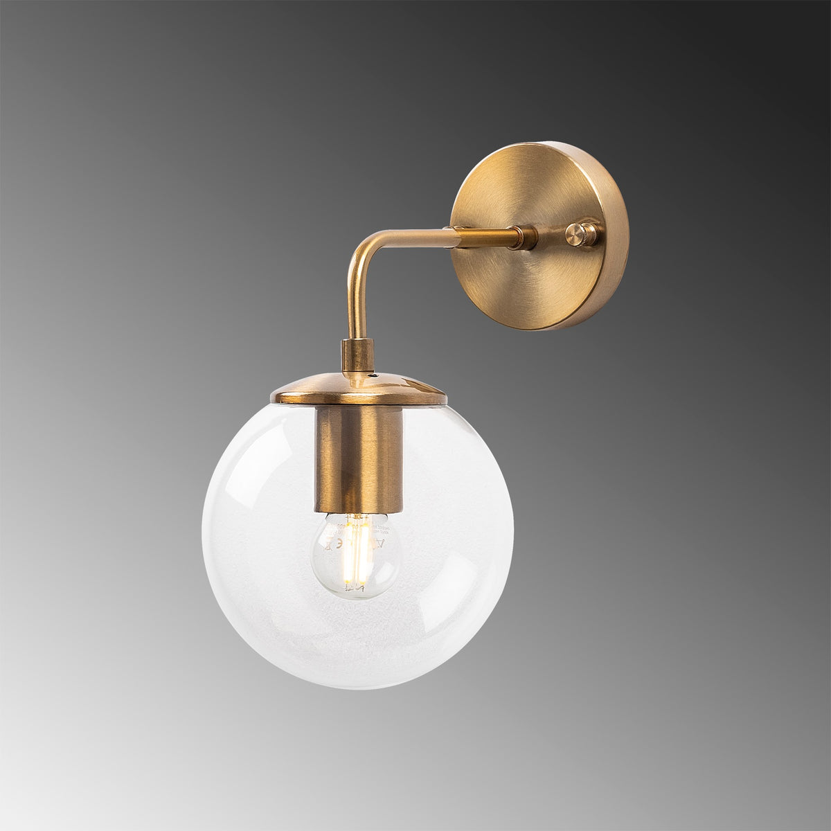 Wall lamps - Wall lamp Bronze-colored Clear Glass Brim - Dimehouse