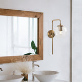 Wall lamps - Wall lamp 1 - light Bronze-colored Clear Glass Brim - Dimehouse