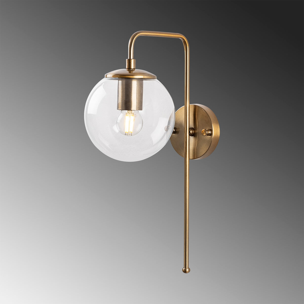 Wall lamps - Wall lamp 1 - light Bronze-colored Clear Glass Brim - Dimehouse