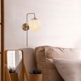 Wall lamps - Wall lamp Bronze-colored Beige Glass Brim - Dimehouse