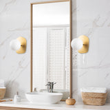 Wall lamps - Wall lamp 1 - light Gold Glass Axel - Dimehouse
