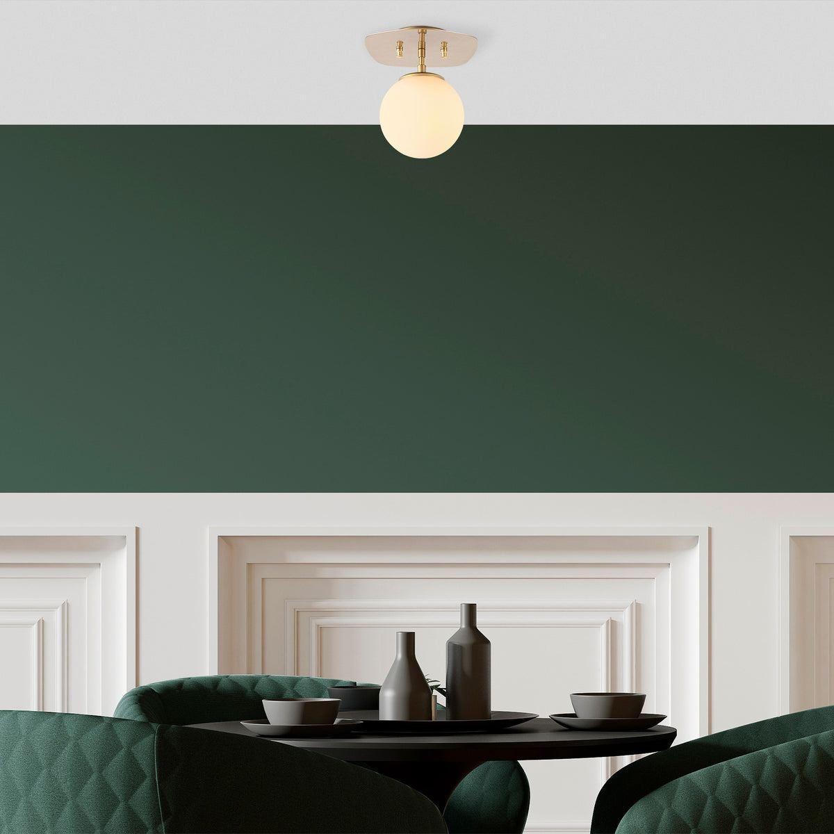 Ceiling lamps - Ceiling lamp 1 - light Gold Glass Axel - Dimehouse