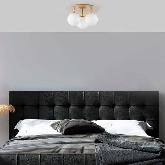Ceiling lamps - Ceiling lamp 3 - lights Gold Glass Axel - Dimehouse