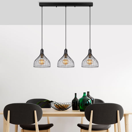 Hanging lamps - Hanging lamp 3 - lights Black Metal Vine - Dimehouse