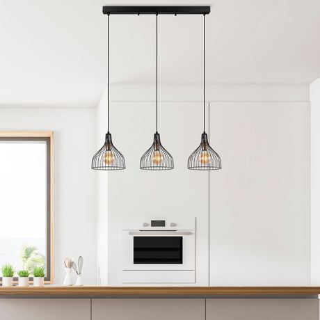 Hanging lamps - Hanging lamp 3 - lights Black Metal Vine - Dimehouse