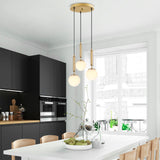 Hanging lamps - Hanging lamp 3 - lights Gold Glass Cascade - Dimehouse