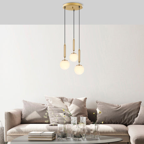 Hanging lamps - Hanging lamp 3 - lights Gold Glass Cascade - Dimehouse