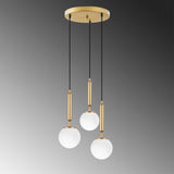 Hanging lamps - Hanging lamp 3 - lights Gold Glass Cascade - Dimehouse