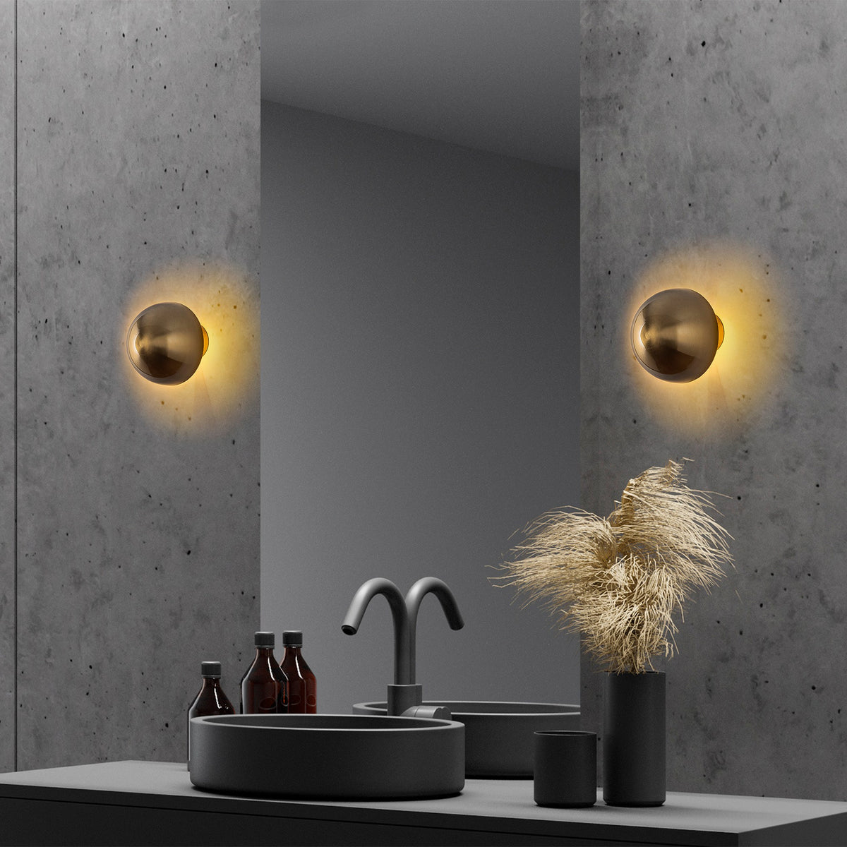 Wall lamps - Wall lamp Gold Metal Dusk - Dimehouse