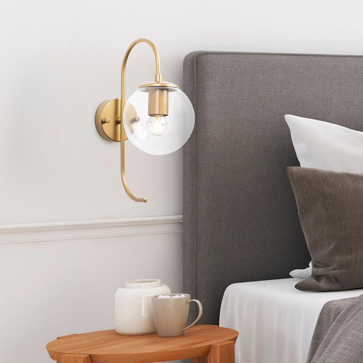 Wall lamps - Wall lamp Gold Clear Glass Lucent - Dimehouse
