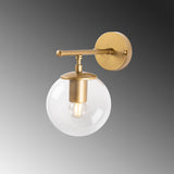 Wall lamps - Wall lamp Gold Clear Glass Obsidian - Dimehouse