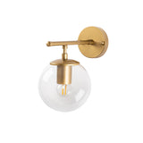 Wall lamps - Wall lamp Gold Clear Glass Obsidian - Dimehouse