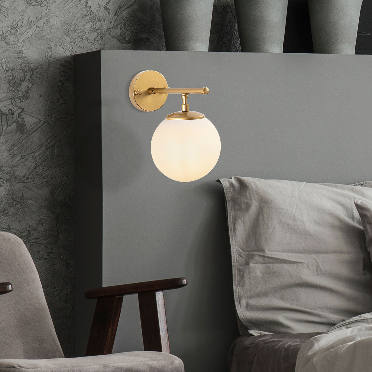 Wall lamps - Wall lamp Gold Glass Obsidian - Dimehouse
