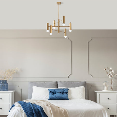 Hanging lamps - Hanging lamp 6 - lights Gold Metal Arctic - Dimehouse
